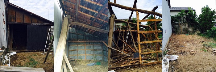 木造倉庫の解体工事
